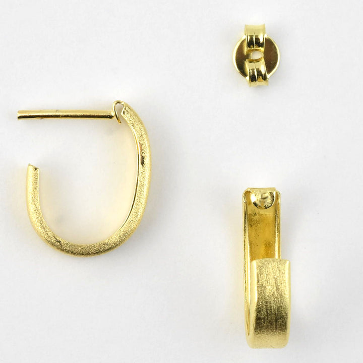 Mini Textured Gold Tone Hoops - Goldmakers Fine Jewelry