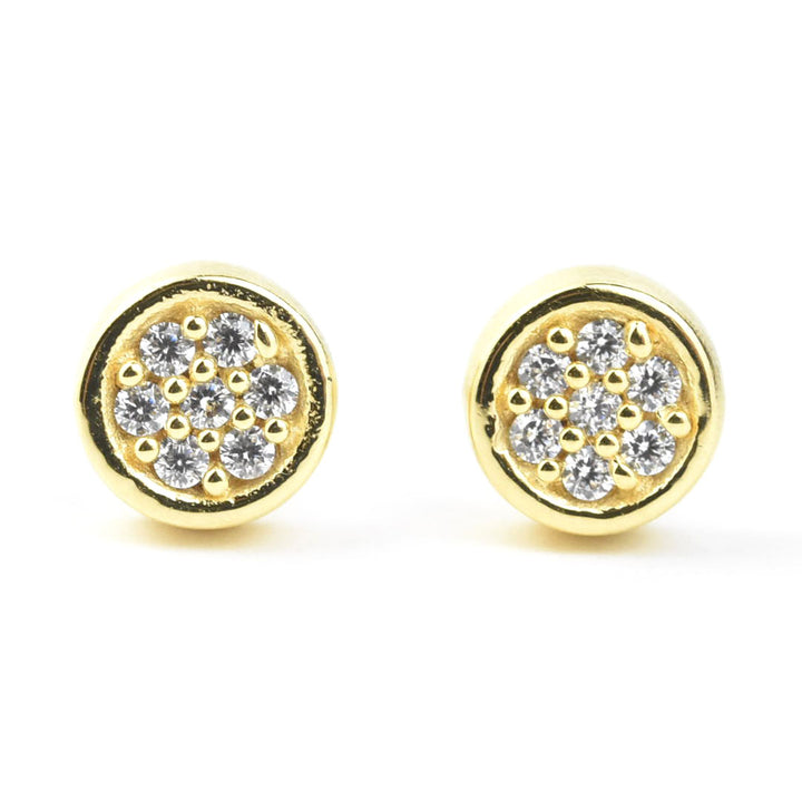Mirabeau White CZ Pave Studs