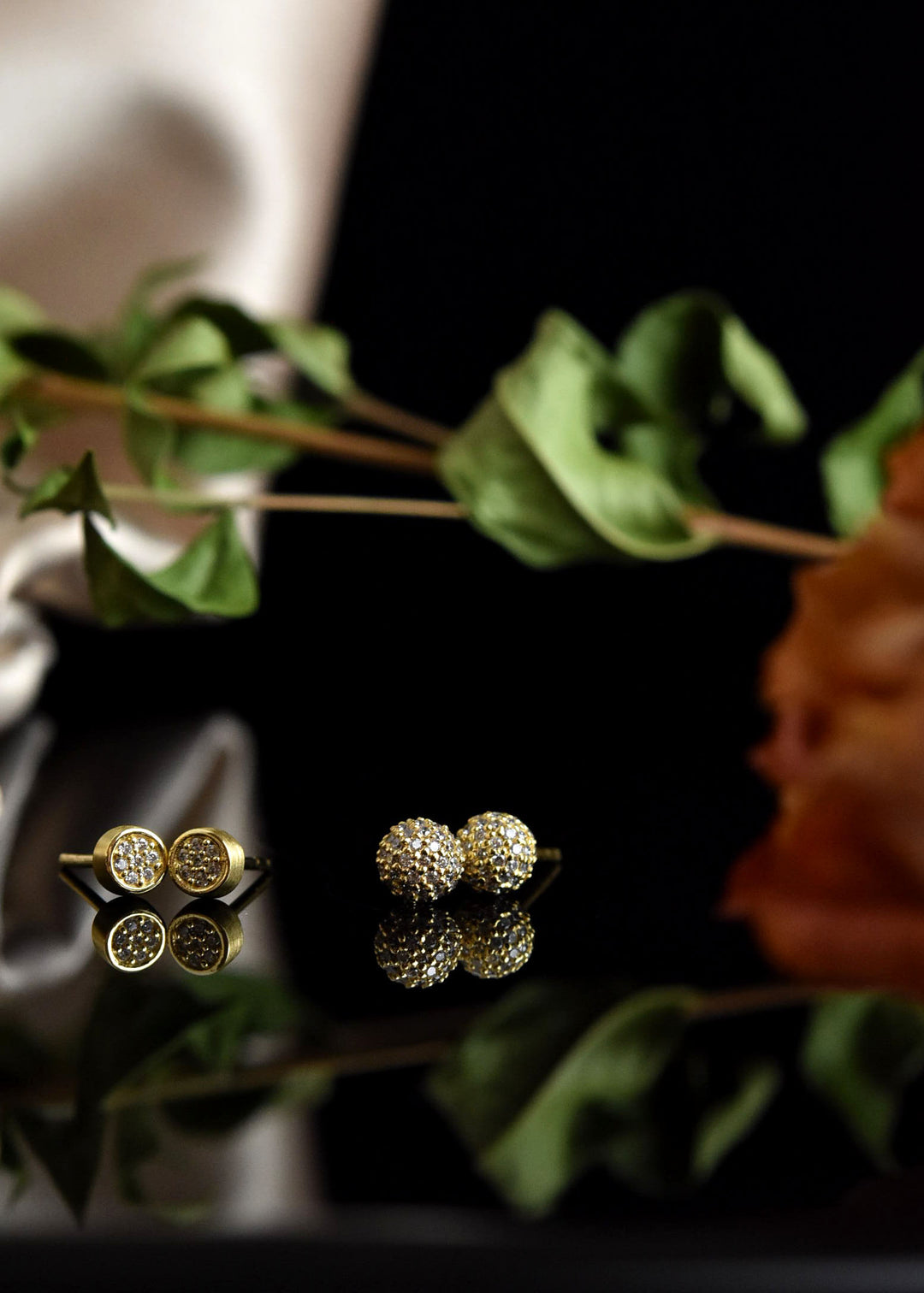 Mirabeau White CZ Pave Studs