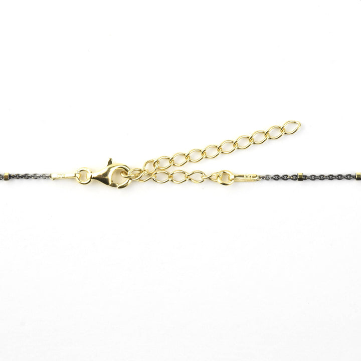 Mixed Metal Necklace w/ Diamond Cut Rings - Goldmakers Fine Jewelry