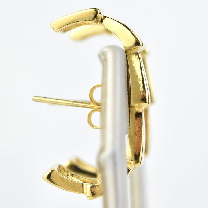 Modern Segmented Hoops in Gold Tone