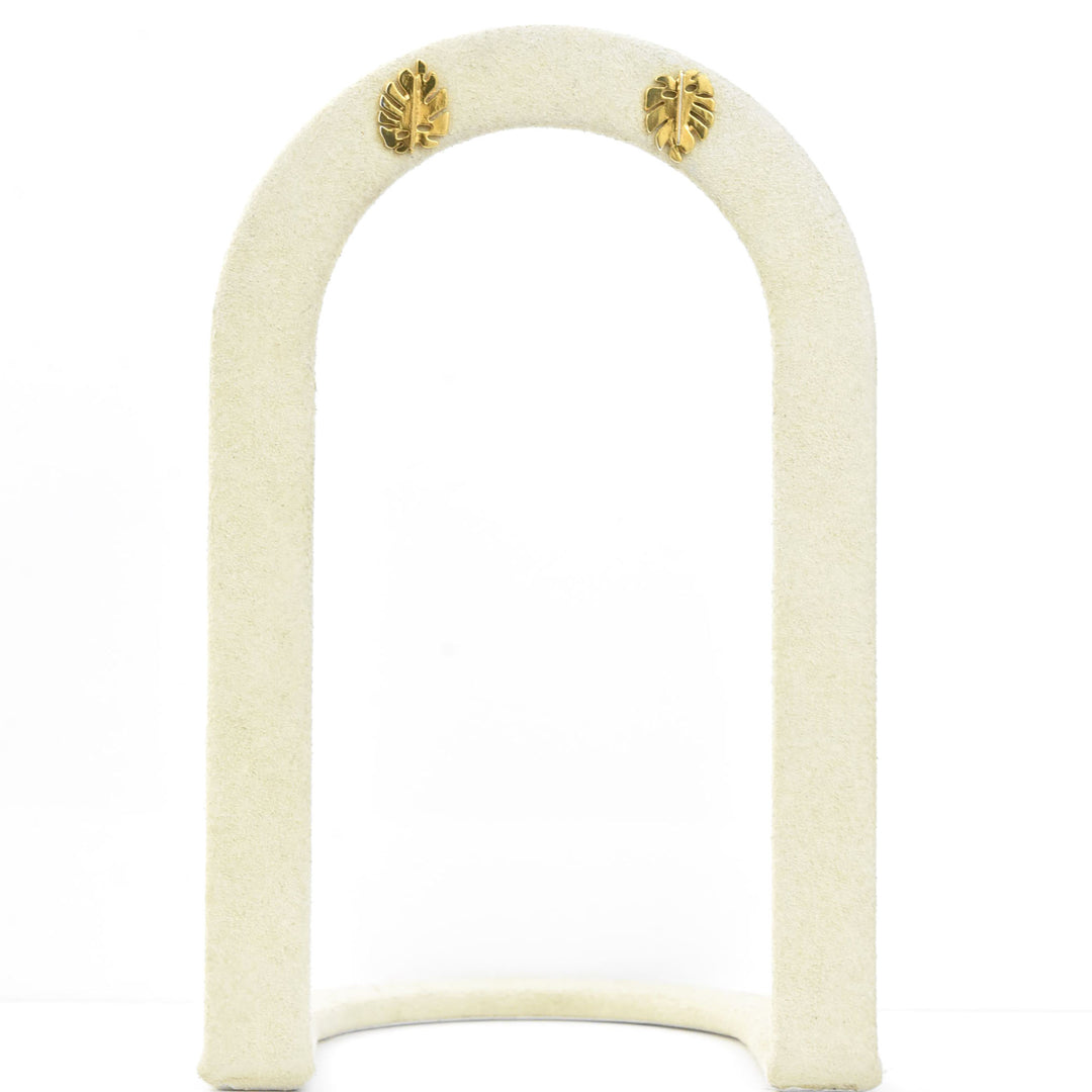 Vermeil Monstera Studs - Goldmakers Fine Jewelry