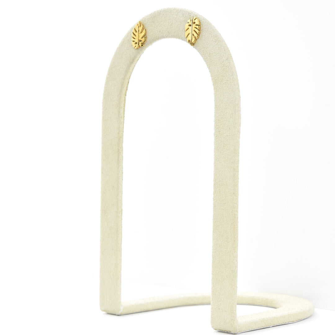 Vermeil Monstera Studs - Goldmakers Fine Jewelry
