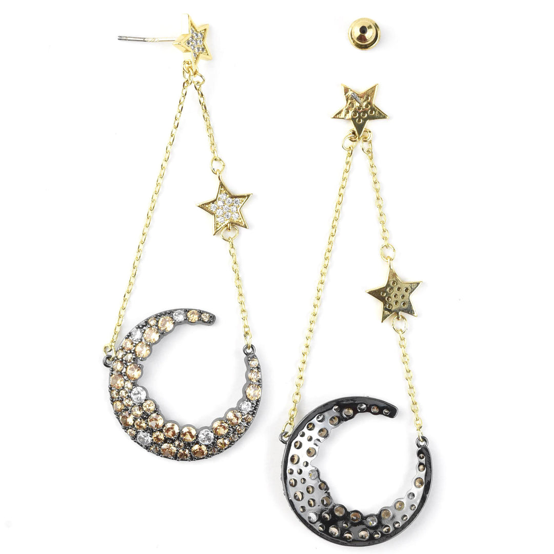 Moon Celestial Earrings in Champagne