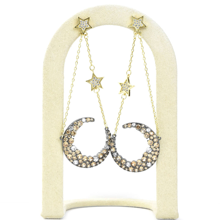 Moon Celestial Earrings in Champagne