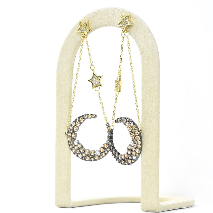 Moon Celestial Earrings in Champagne
