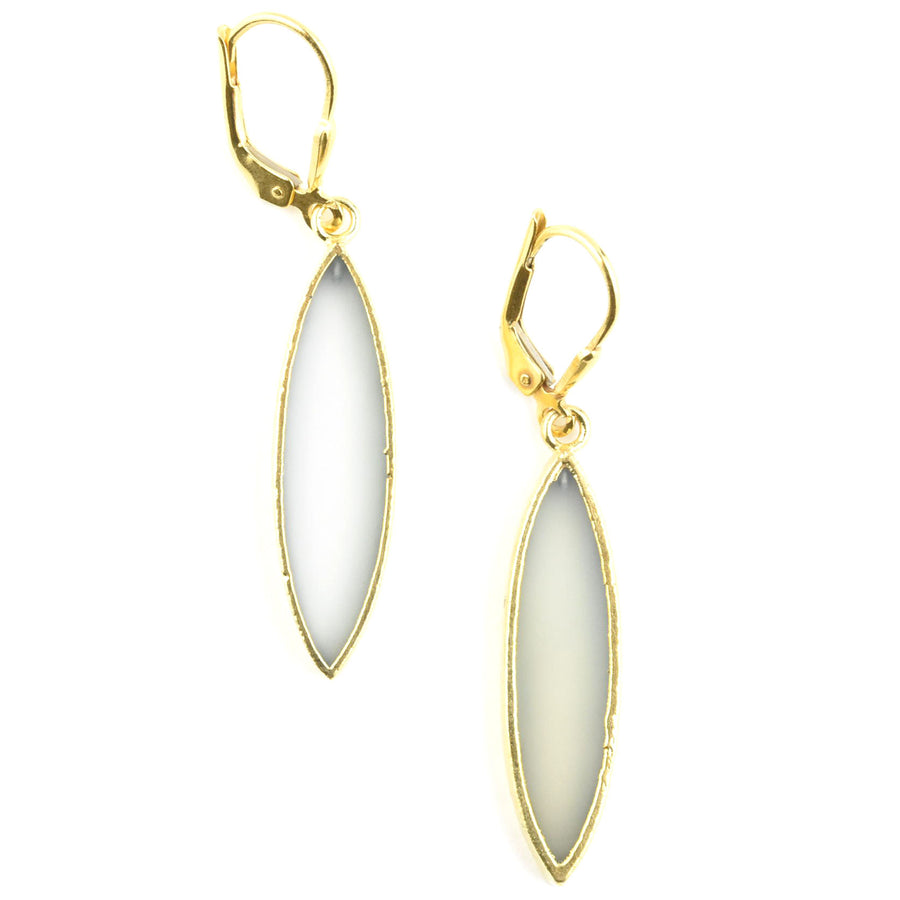 Moonstone Elongated Oval Earrings - Goldmakers Fine Jewelry