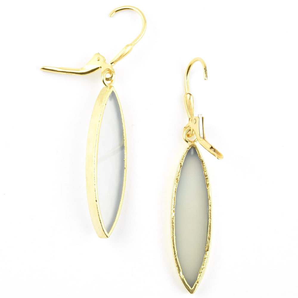 Moonstone Elongated Oval Earrings - Goldmakers Fine Jewelry
