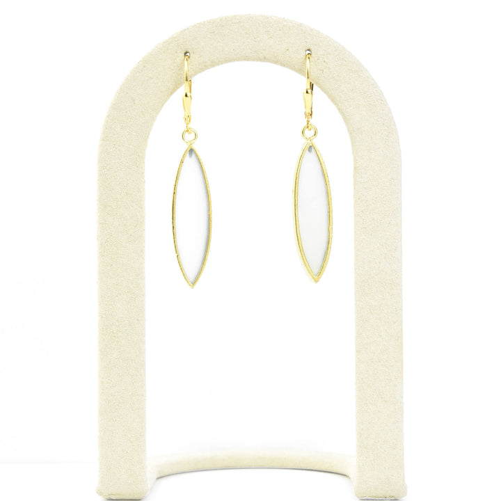 Moonstone Elongated Oval Earrings - Goldmakers Fine Jewelry