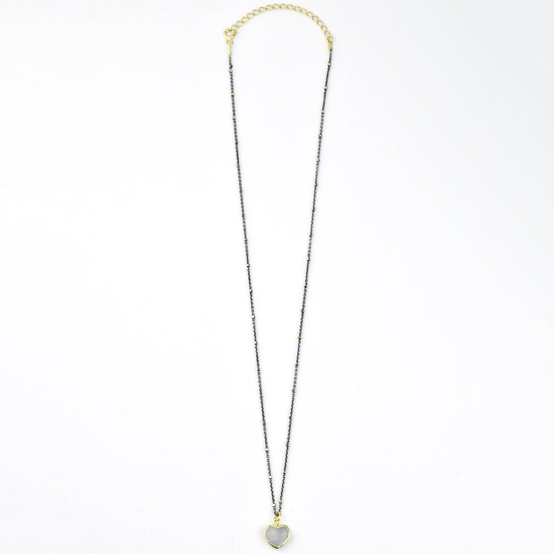 Moonstone Heart Necklace