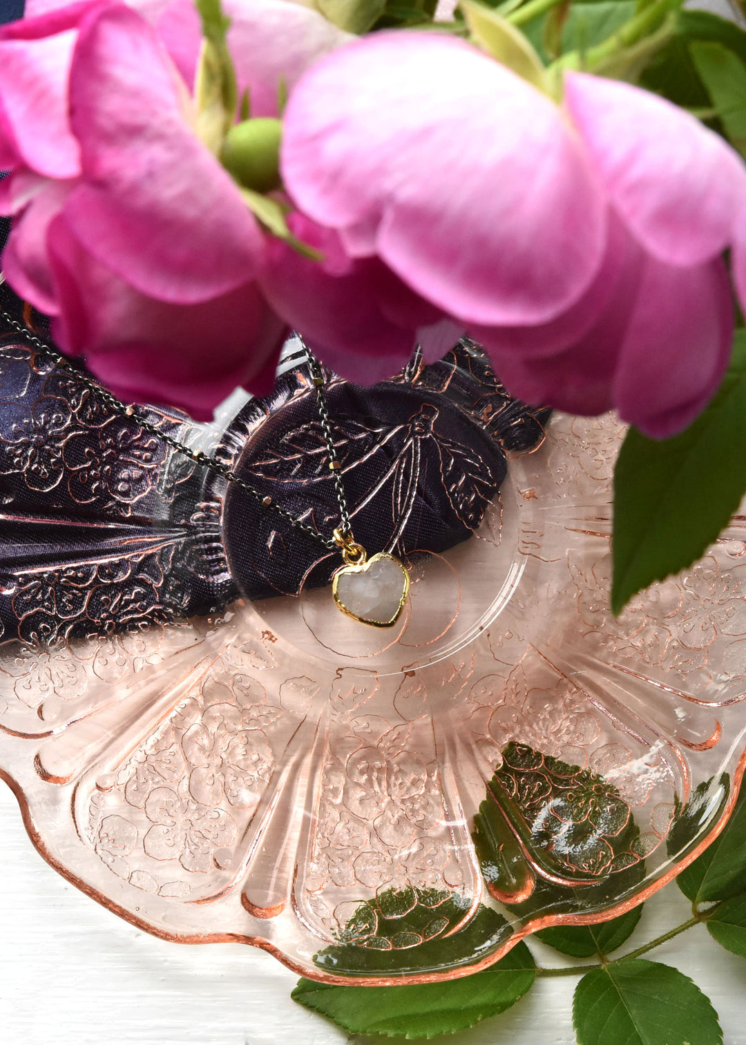 Moonstone Heart Necklace