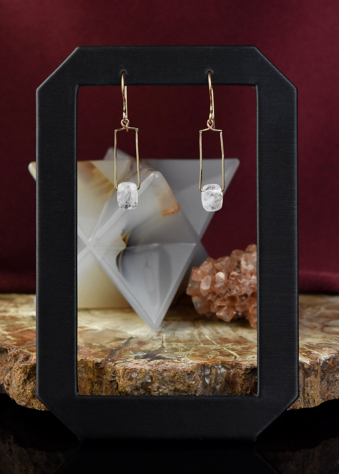 Rainbow Moonstone Wire Dangles