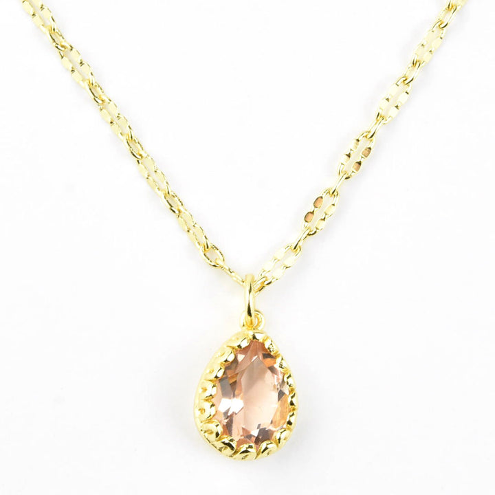 Pear Cut Morganite Necklace - Goldmakers Fine Jewelry