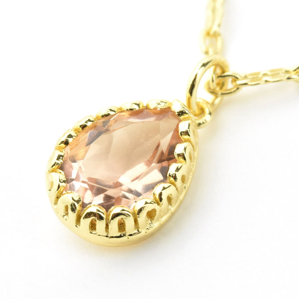 Pear Cut Morganite Necklace - Goldmakers Fine Jewelry