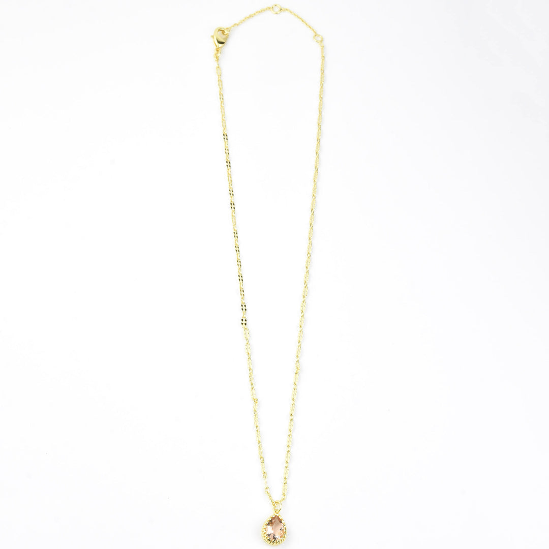 Pear Cut Morganite Necklace - Goldmakers Fine Jewelry