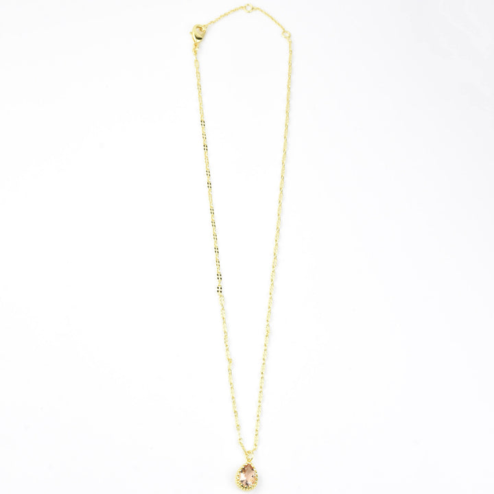 Pear Cut Morganite Necklace - Goldmakers Fine Jewelry