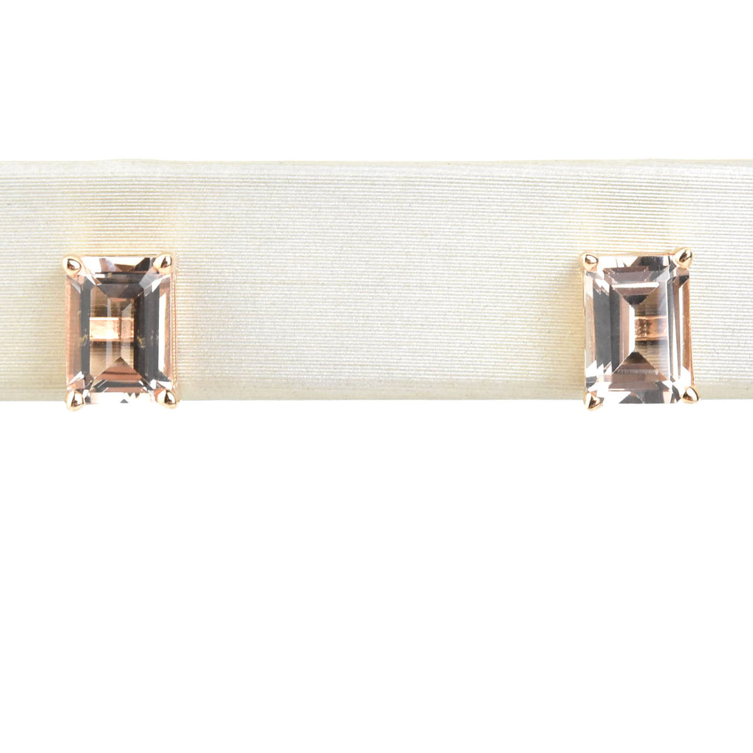 Morganite Studs in 14k Rose Gold