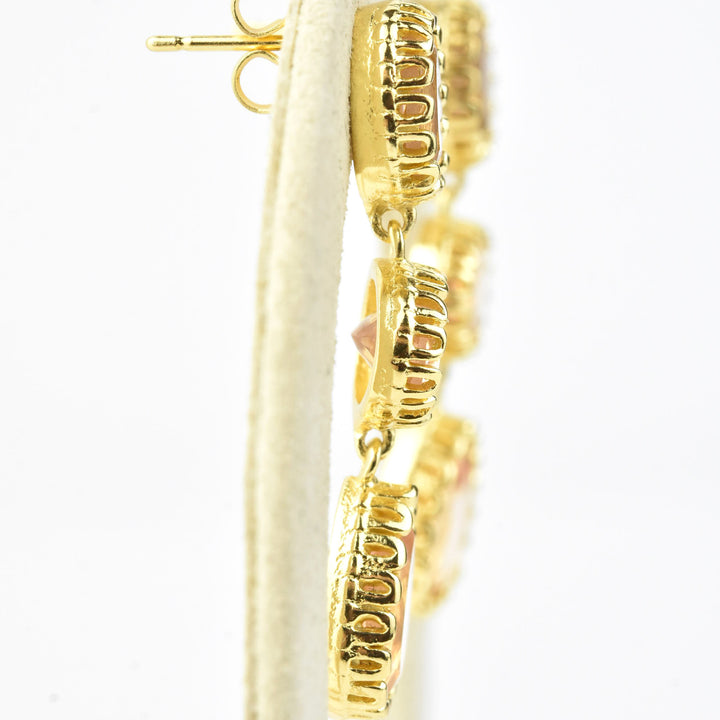 Morganite Triple Drop Earrings - Goldmakers Fine Jewelry