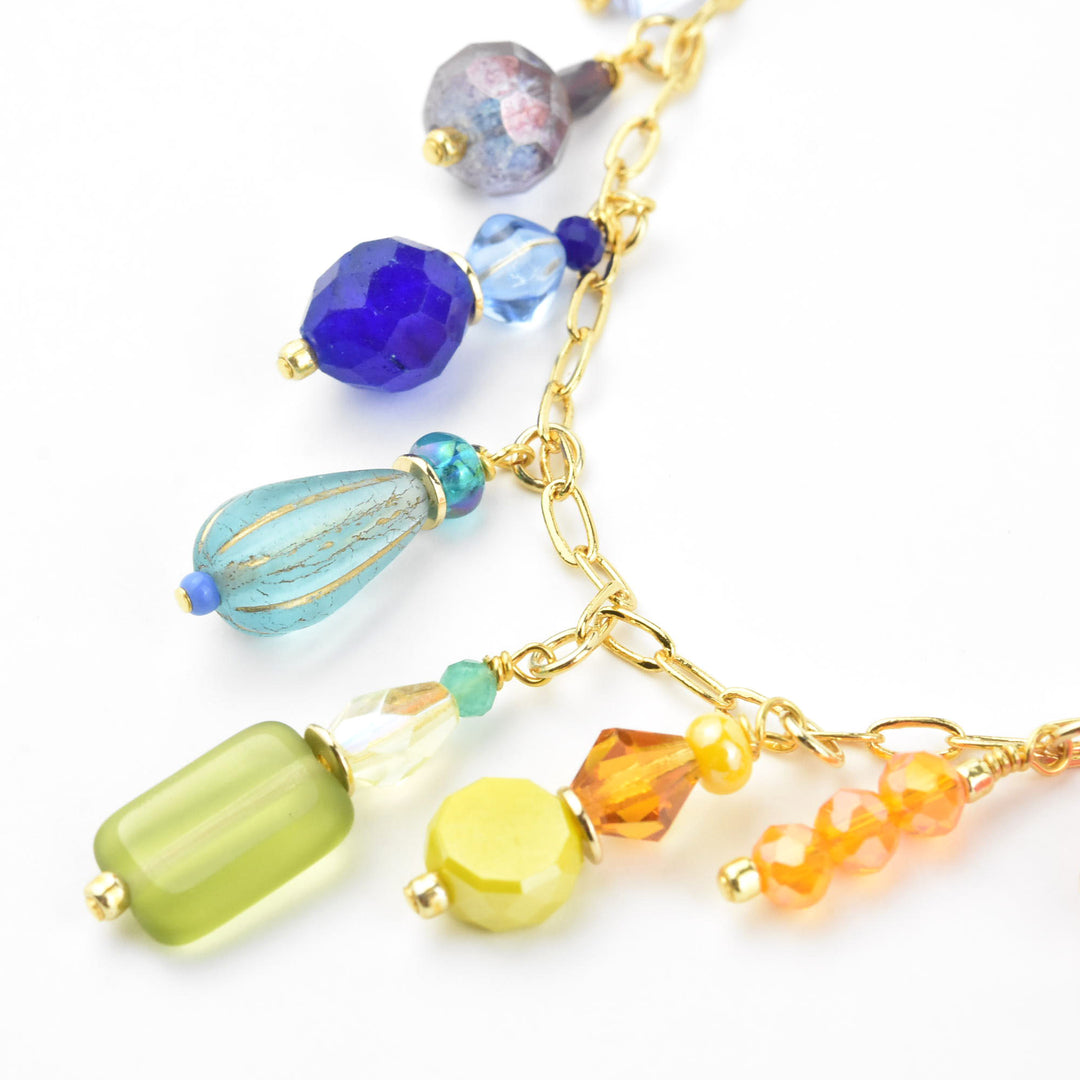 Mosaic Rainbow Charm Necklace