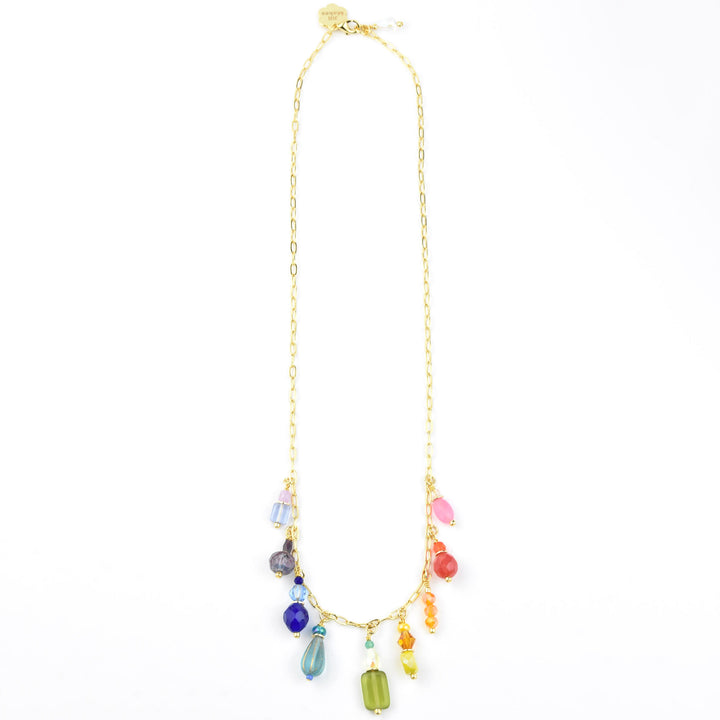 Mosaic Rainbow Charm Necklace