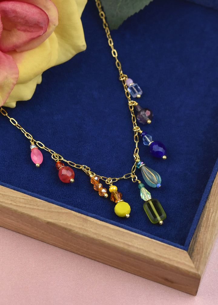 Mosaic Rainbow Charm Necklace
