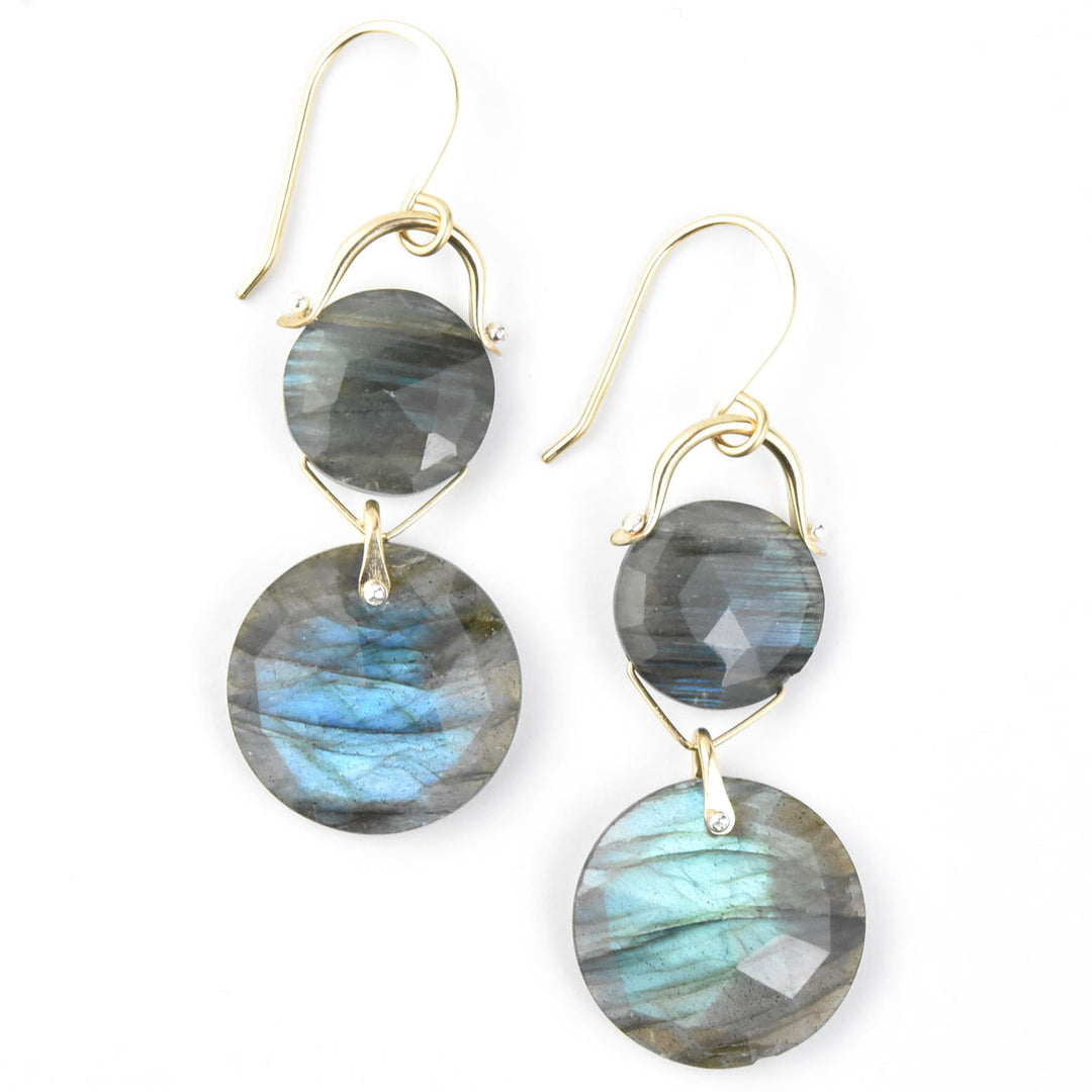 Mosaic Cushion Coin Earrings - Goldmakers Fine Jewelry