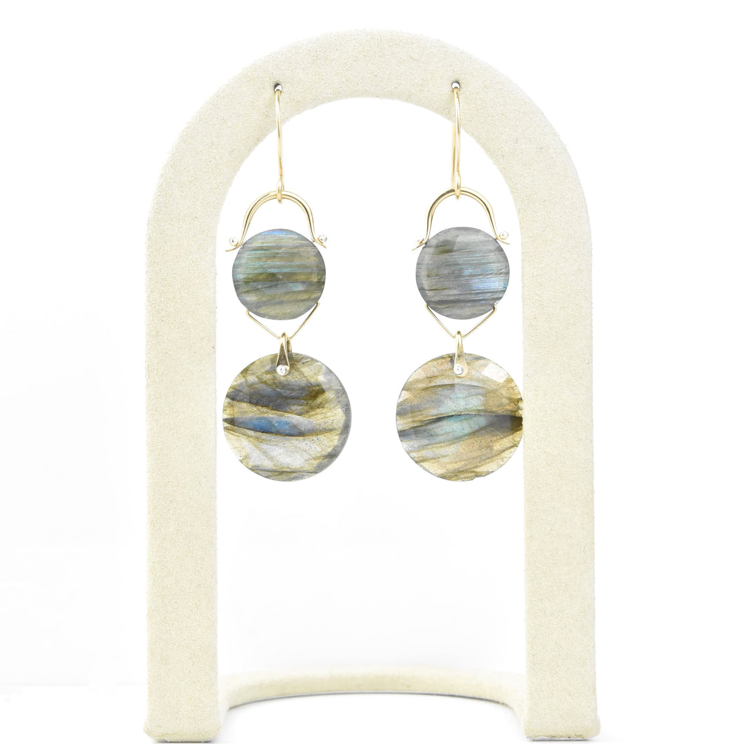 Mosaic Cushion Coin Earrings - Goldmakers Fine Jewelry