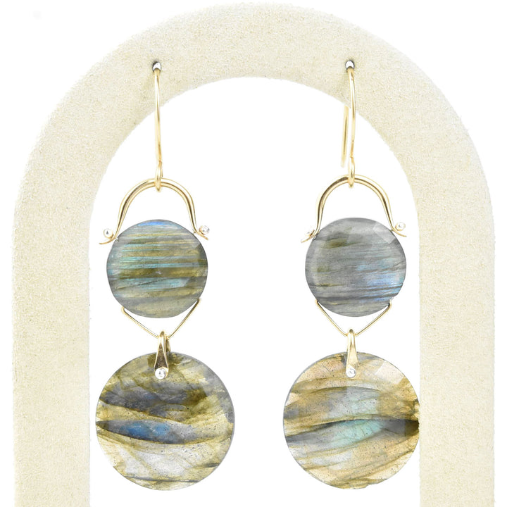Mosaic Cushion Coin Earrings - Goldmakers Fine Jewelry