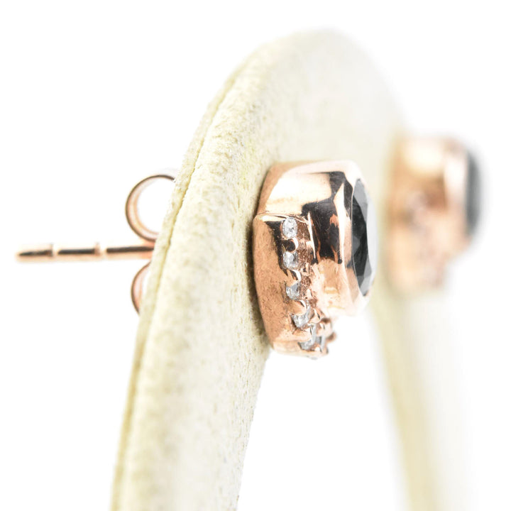 Moss Agate and CZ Lunar Eclipse Studs