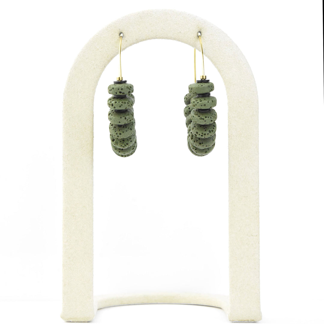Moss Lava Hoops - Goldmakers Fine Jewelry