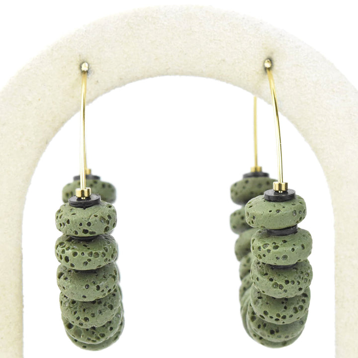 Moss Lava Hoops - Goldmakers Fine Jewelry
