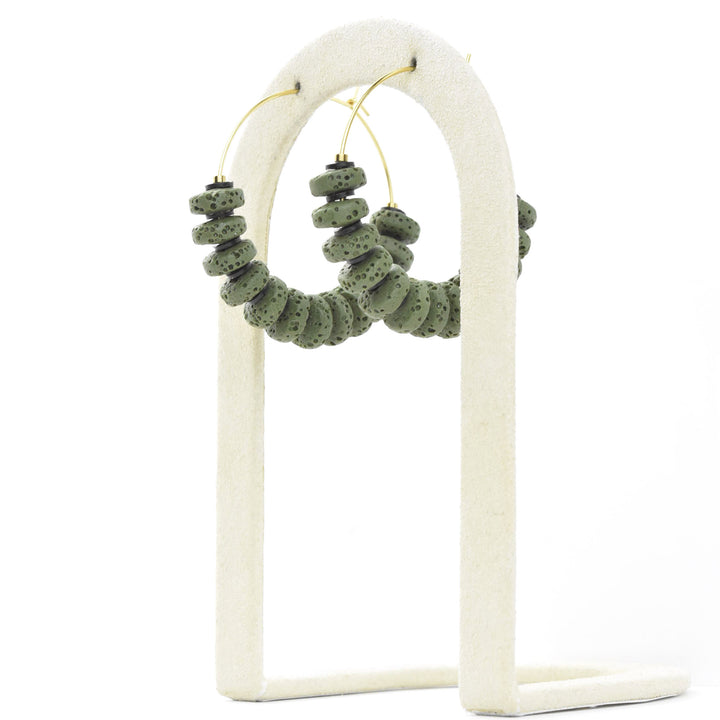 Moss Lava Hoops - Goldmakers Fine Jewelry
