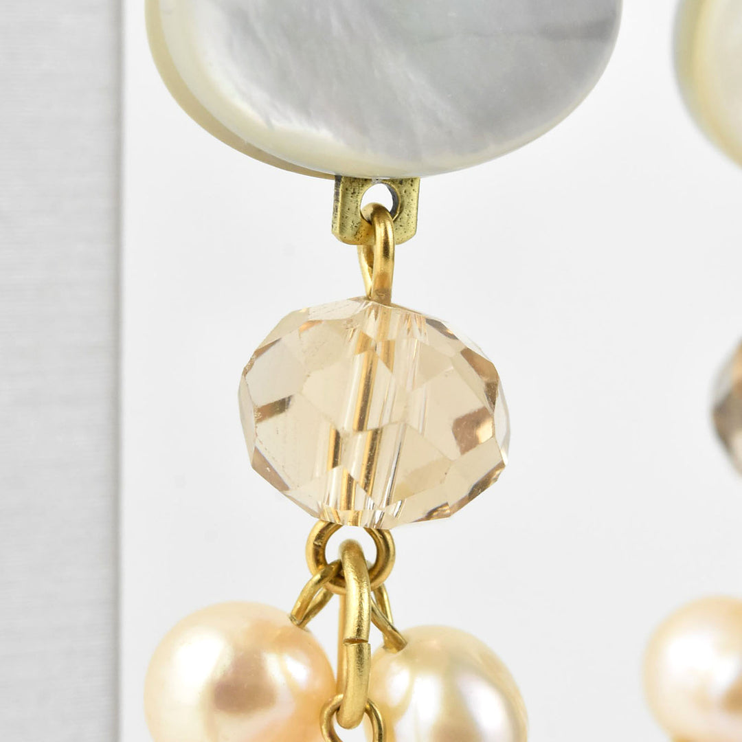 Mother of Pearl Cluster Earrings - Goldmakers Fine Jewelry