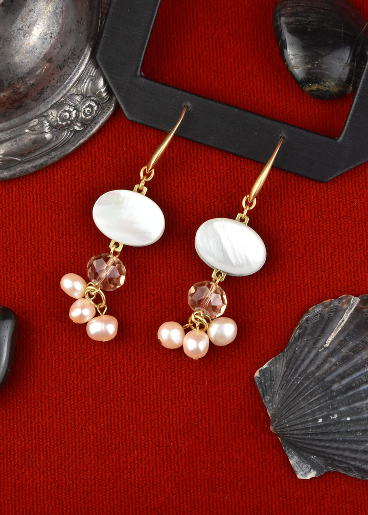 Mother of Pearl Cluster Earrings - Goldmakers Fine Jewelry