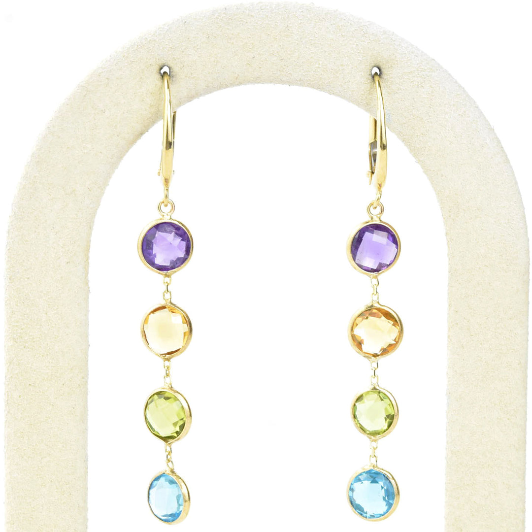 Multi-Stone Earrings in 14k Yellow Gold
