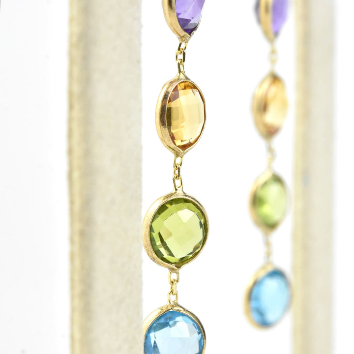 Multi-Stone Earrings in 14k Yellow Gold