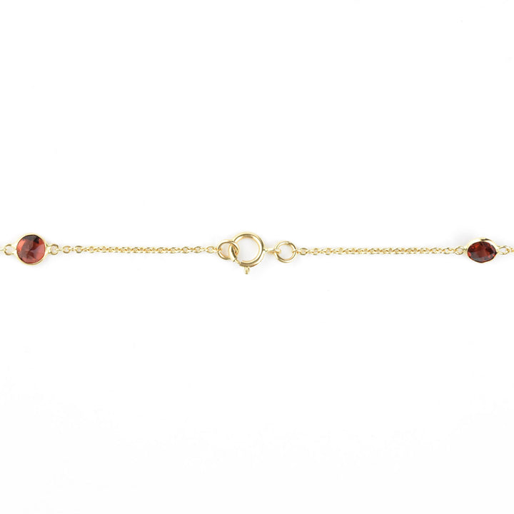 Multi-Stone Station Necklace in 14k Yellow Gold