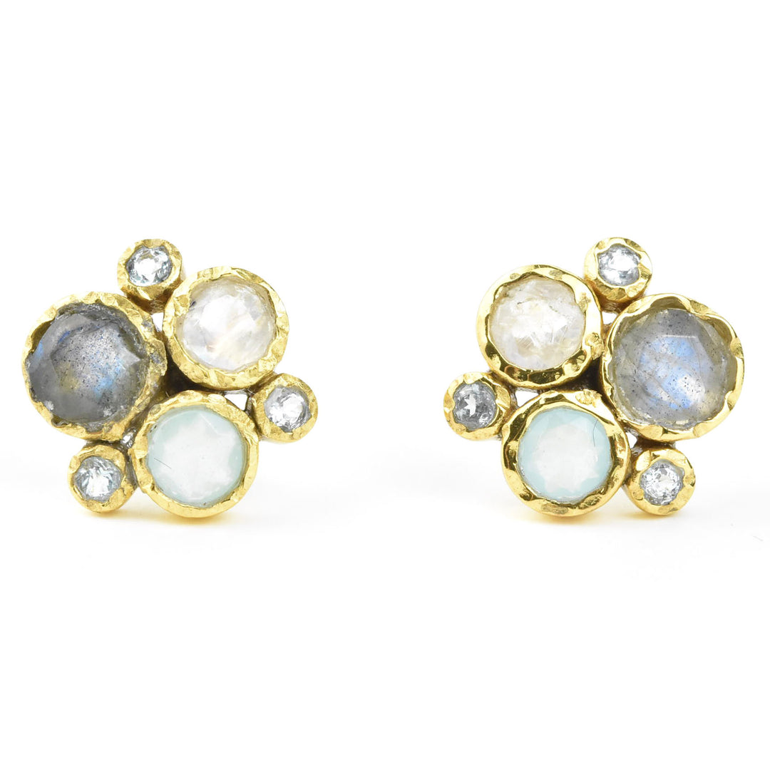 Multi-Stone Cluster Earrings