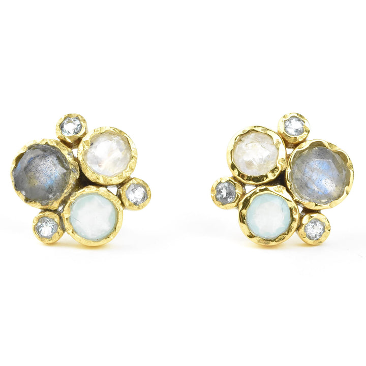 Multi-Stone Cluster Earrings