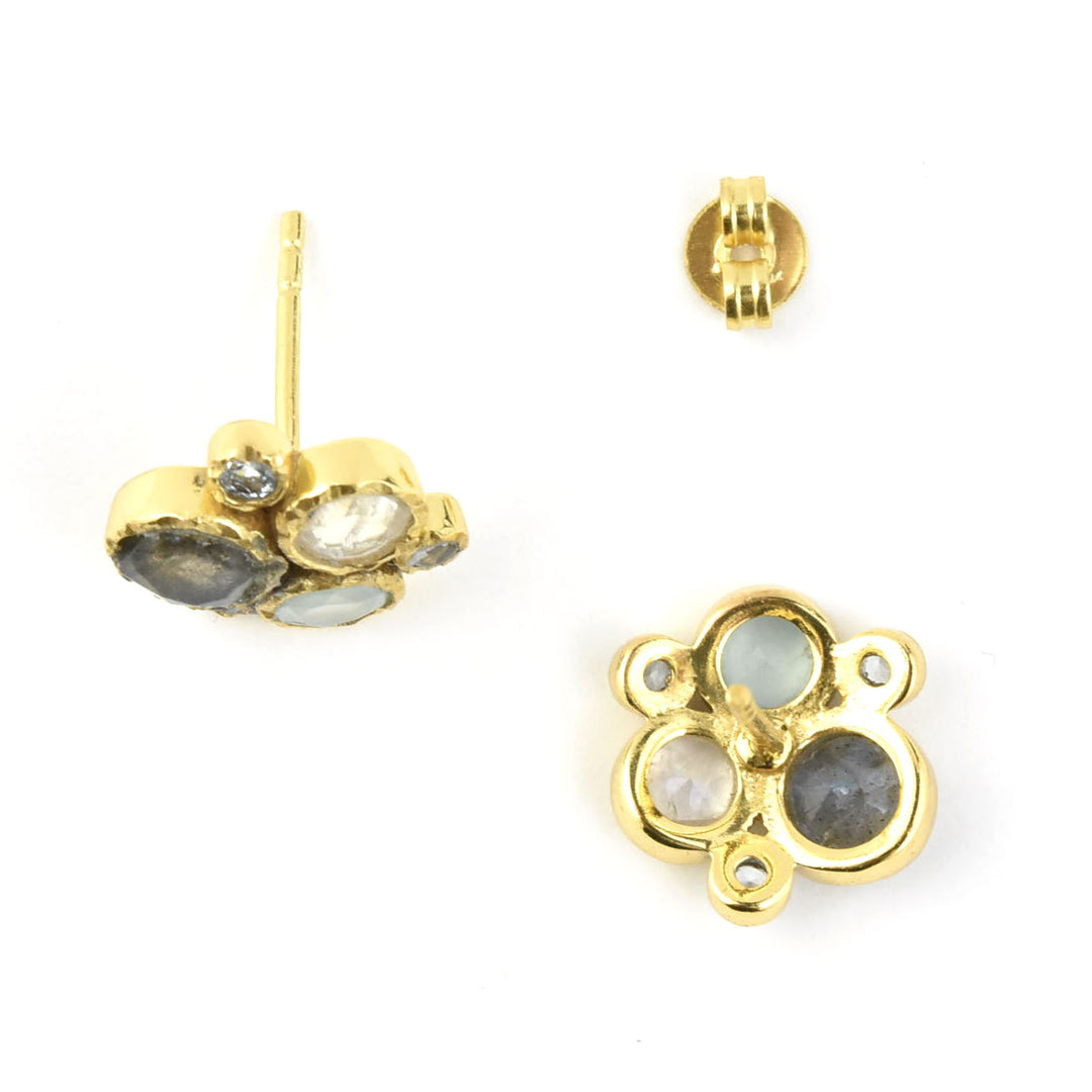 Multi-Stone Cluster Earrings
