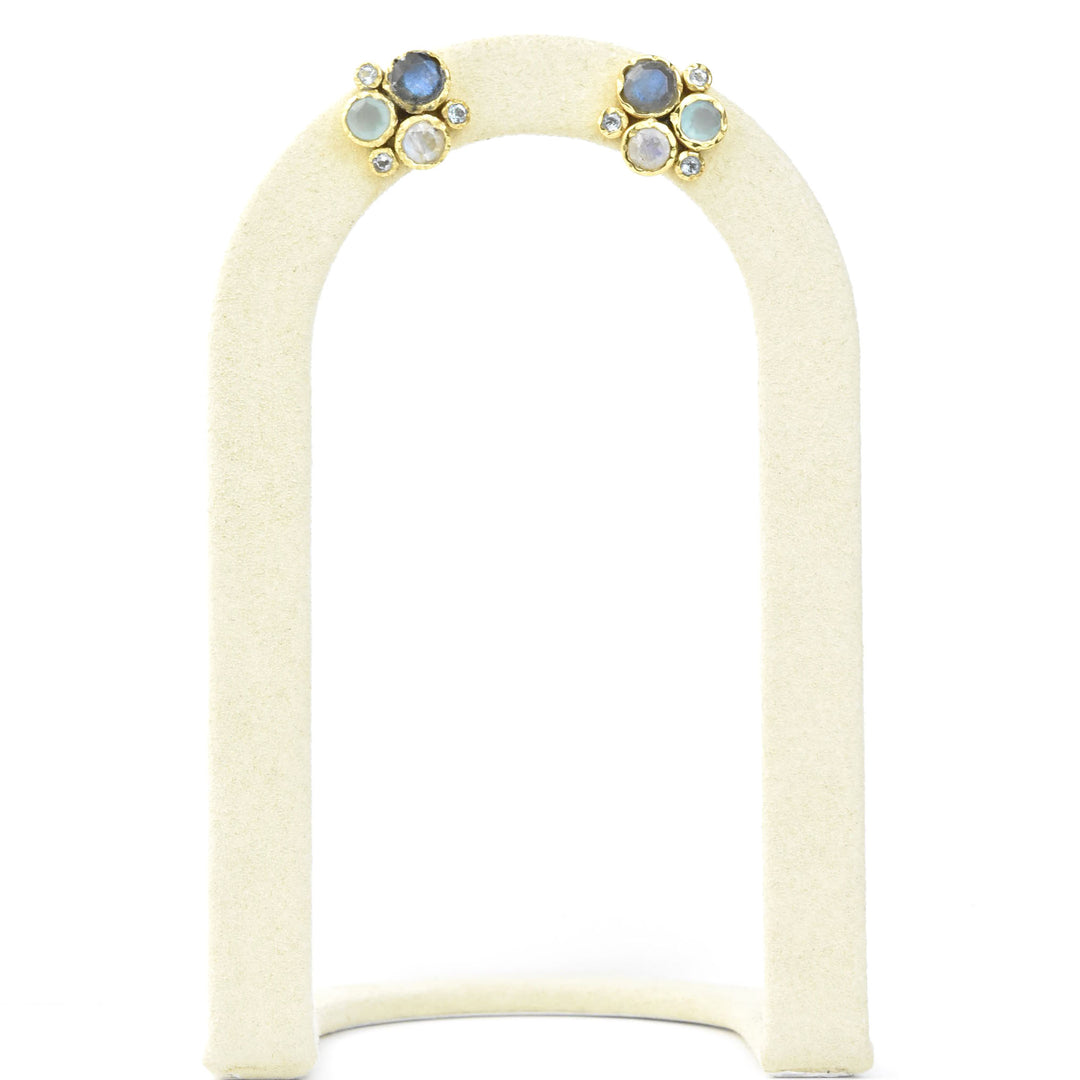 Multi-Stone Cluster Earrings