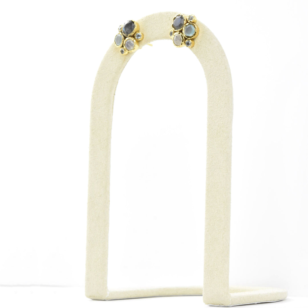 Multi-Stone Cluster Earrings