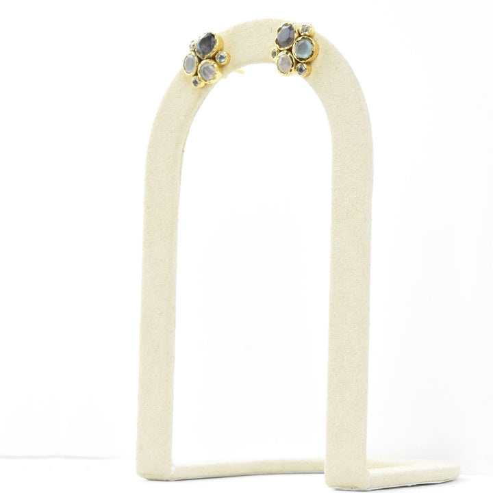 Multi-Stone Cluster Earrings