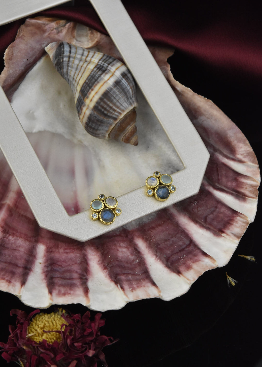 Multi-Stone Cluster Earrings