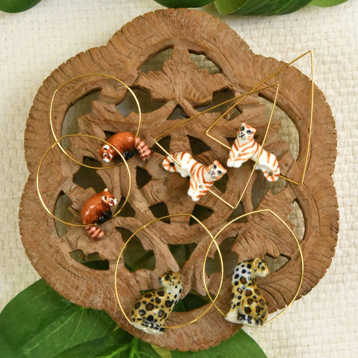 Red Panda Hoops - Goldmakers Fine Jewelry