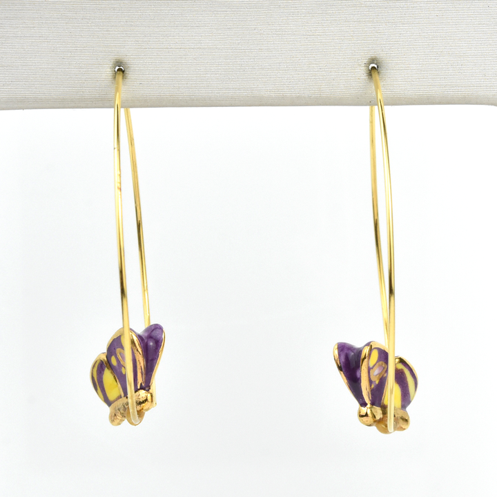 Figs and Flowers Butterfly Hoops - Goldmakers Fine Jewelry