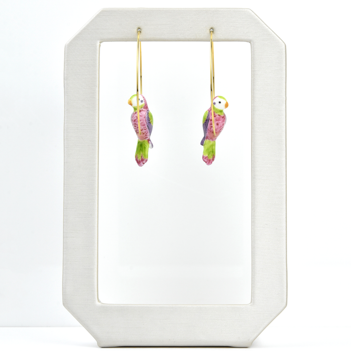 Figs and Flowers Parrot Hoops - Goldmakers Fine Jewelry