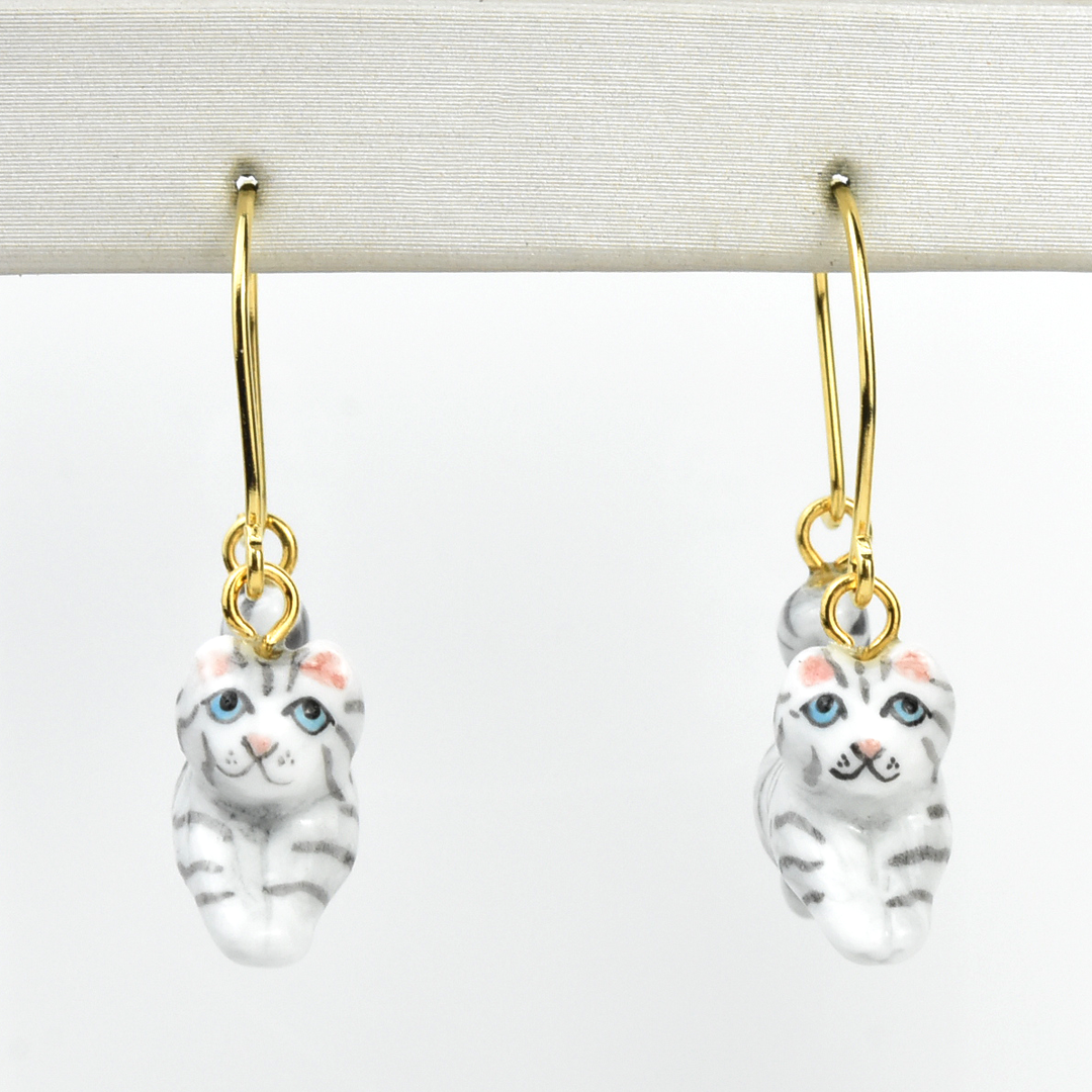Harvest Time Leaping Cat Earrings - Goldmakers Fine Jewelry