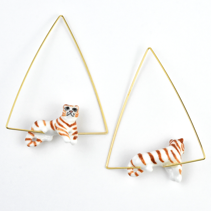 Liger Triangle Hoop Earrings - Goldmakers Fine Jewelry