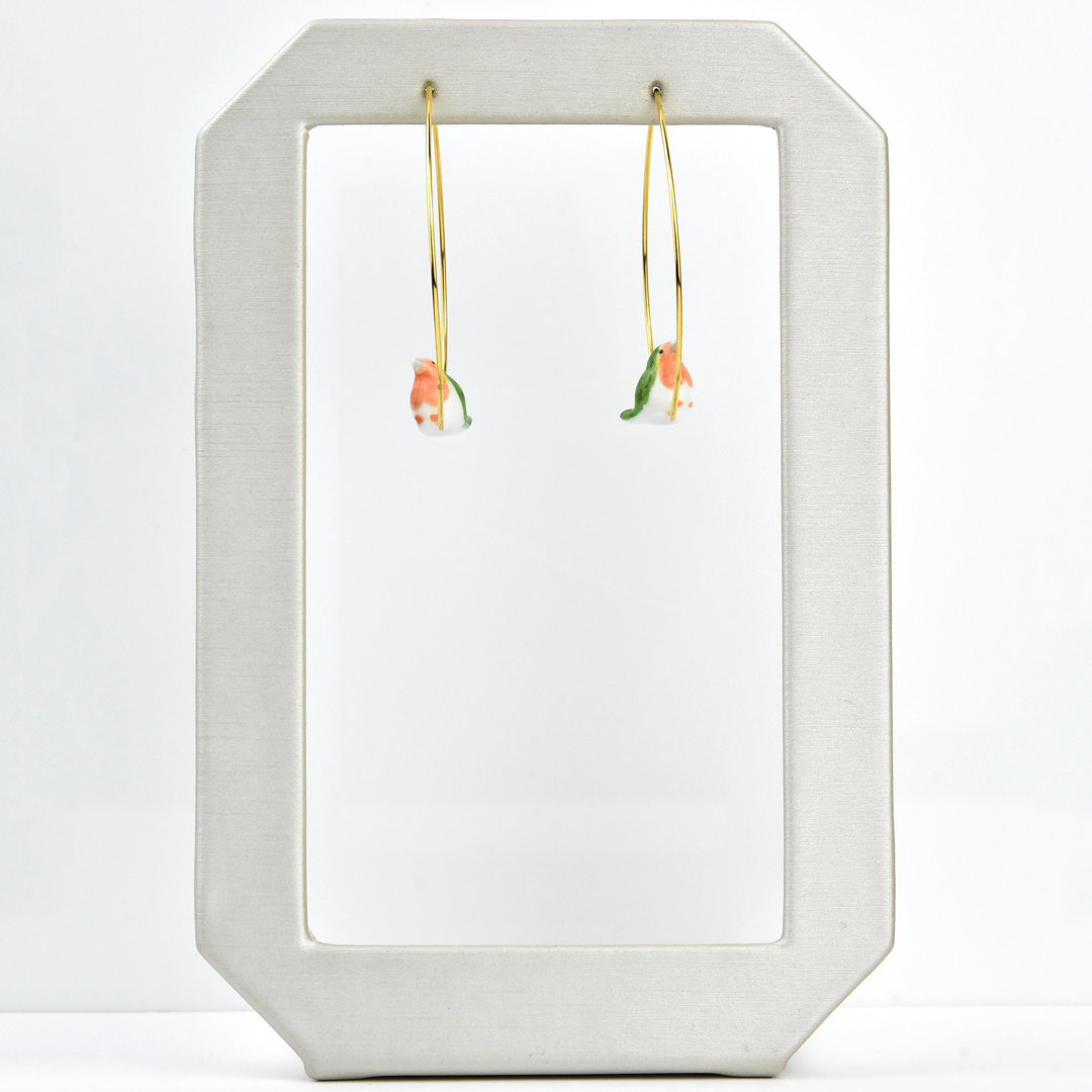 Mini Robin Hoop Earrings - Goldmakers Fine Jewelry